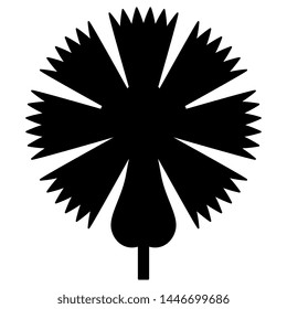 Isolated vector illustration. Silhouette of a stylized flower.