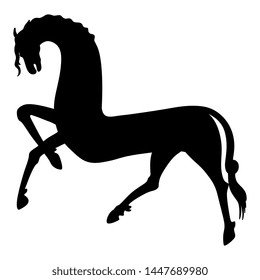 Isolated vector illustration. Silhouette of stylized horse. Folk style.