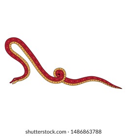 Isolated vector illustration. Silhouette of stylized snake. Medieval motif.