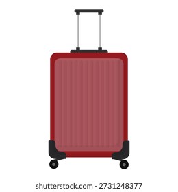 Una Ilustración vectorial aislada de una elegante maleta de metal plateado con un mango negro y una cerradura segura, perfecta para viajes de negocios o como una caja de equipo de almacenamiento de aluminio duradera
