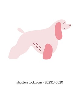 Isolated vector illustration of a Spaniel dog