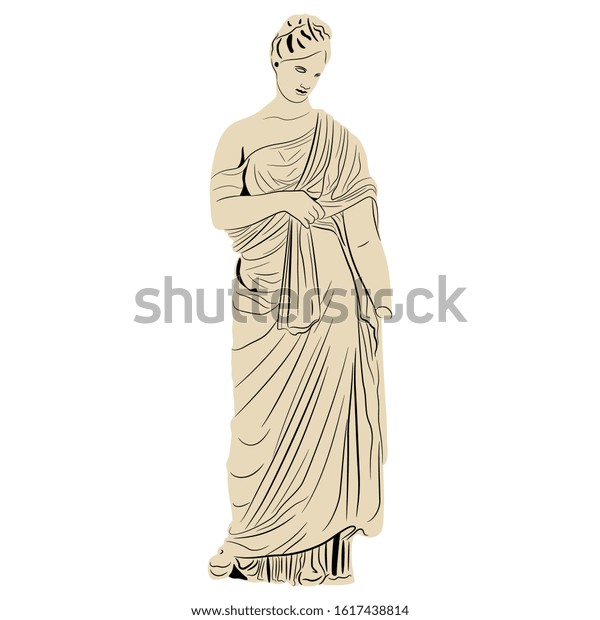 Isolated Vector Illustration Standing Ancient Greek Stock Vector ...