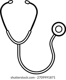Isolated vector illustration of a stethoscope icon. It is suitable for use in advertising, social media, websites, and other design projects. White background, copy space