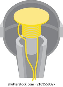 Isolated vector illustration of the structure of a induction microphone. 
3d diagram of the parts of a speaker: grill and windscreen, diaphragm, coil, magnet, steel tube.