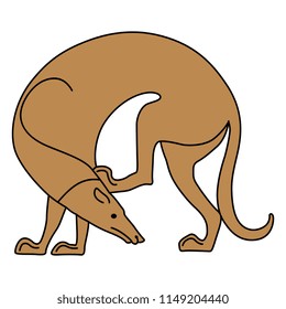 Isolated vector illustration of a stylized dog. Based on ancient Greek vase painting motif.