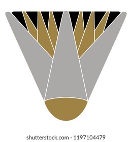 Isolated vector illustration. Stylized lotus flower or bud. Ancient Egyptian motif.