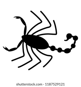 Isolated vector illustration of a stylized scorpion. Zodiac sign Scorpio. Based on ancient Greek vase painting motif. Black silhouette on white background.
