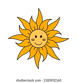 Isolated vector illustration of sun.
