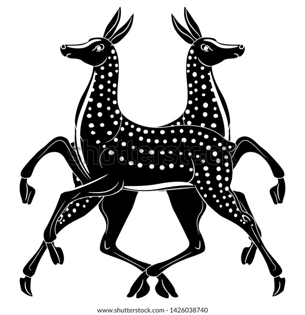 Vektor Stok Isolated Vector Illustration Symmetrical Animal Decor Tanpa Royalti 1426038740