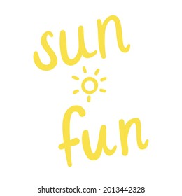 Isolated vector illustration of a text sun-fun for decoration