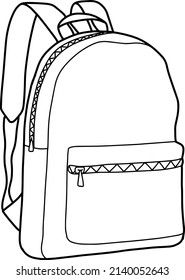 Isolated vector illustration of travel and school backpack on transparent background