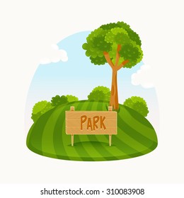 Isolated vector illustration with tree