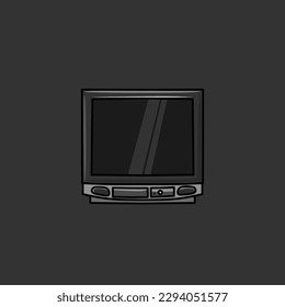 ilustración vectorial aislada del color negro dominante de la TV