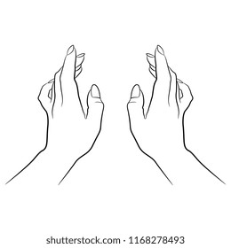 Outline Hand Snapping Finger Gesture Living Stock Vector (Royalty Free ...