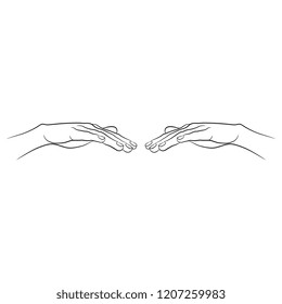 Similar Images, Stock Photos & Vectors of sketch touching hands