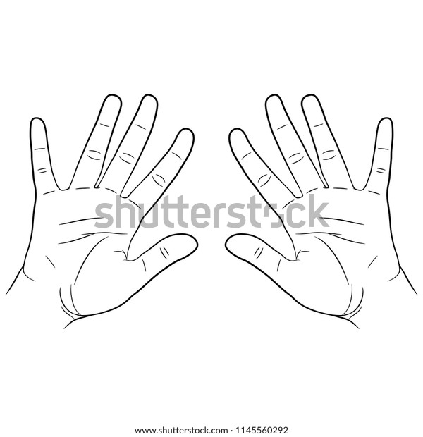 Isolated Vector Illustration Two Human Palms Stock Vector (Royalty Free ...