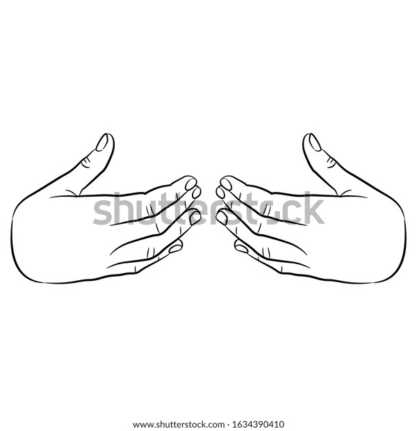 Isolated Vector Illustration Two Human Hands Stock Vector (Royalty Free ...