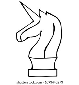 Isolated Vector Illustration of Unicorn Horse Fantasy Head Horn. Flat, Icon, Sign, Logo, Symbol, Object, Graphic Design, Element, Background, Print.