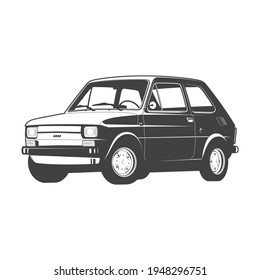 Isolated vector illustration of the vintage classic Italian car