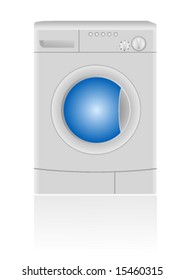 Isolated vector illustration of a washing machine