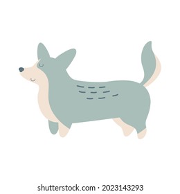 Isolated vector illustration of a Welsh corgi dog