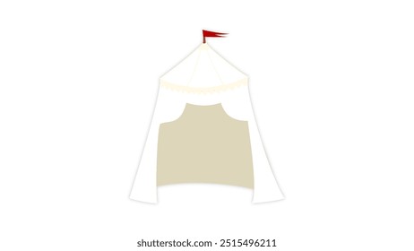 isolated vector illustration of white festival circus tent event 