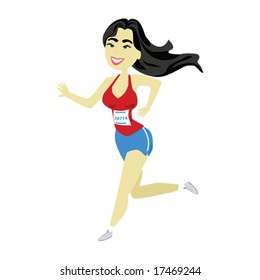 Isolated vector illustration of a woman running. For jpeg version, please see my portfolio.