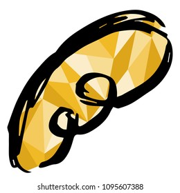 Isolated Vector Illustration Yellow Polygon Geometric of Wing. Flat, Icon, Sign, Logo, Symbol, Object, Graphic Design, Element, Background, Print.