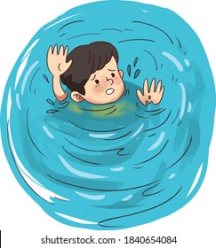 Boy Drowning in Swimming Pool Stock Illustrations, Images & Vectors ...