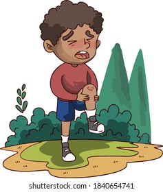 isolated vector illustration of young kid crying and screaming