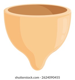Isolated vector image of a beige bowl with a flat design, suitable for culinary themes