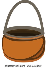 An isolated vector image of a copper couldron 