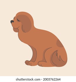 Isolated vector image of a dog on a light background. Pet. Hand drawing in flat style with line.