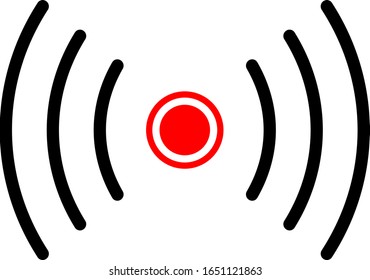 Isolated vector image of  Radio wave icon.