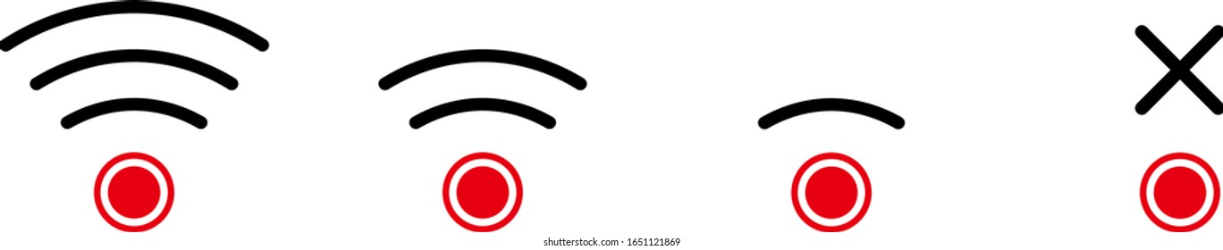 Isolated vector image of  Radio wave icons.