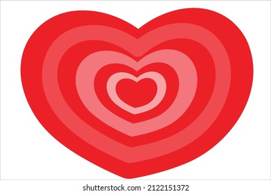 Isolated vector image. Red heart on a white background. Symbol of love.