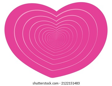 Isolated vector image. Red heart on a white background. Symbol of love.