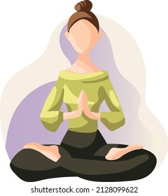 Isolated vector image of yoga pose. Suitable for creating banners, advertising, booklets, design.