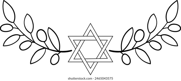 Isolated vector judaica decorative element