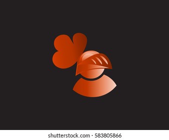 Isolated vector Knight. The sign was created in a simple style and consists of a harmonious objects