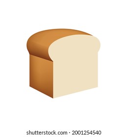 The isolated vector loaf of white or wheat bread emoji icon, as before it is sliced for toast or sandwiches. Bread vector flat icon.