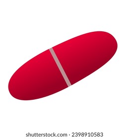 Isolated vector of medicine in the form of red caplets on a white background