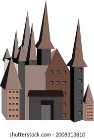 isolated vector of a medivial castle