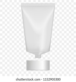 Isolated vector mock up tube with a cover for hygienic creams for the skin.