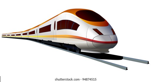 Isolated Vector Of Modern High Speed Train.