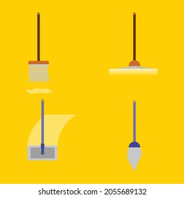 Isolated vector mop for cleaning the floor. Suitable for advertising, 
and children's book.