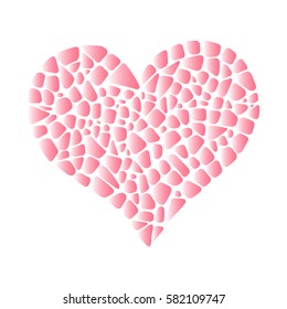 Isolated vector mosaic heart . Design element for greeting card, invitation, poster.