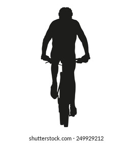 Isolated Vector Mountain Biker Silhouette