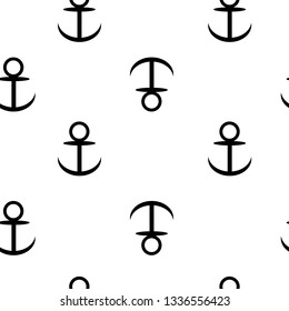 Isolated vector navy black anchor sign seamless pattern background 