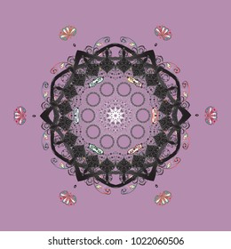 Isolated of vector neutral, gray and white snowflakes. Vector illustration. Fine winter ornament. Snowflakes collection.